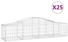 vidaXL Συρματοκιβώτια Τοξωτά 25 τεμ. 200x50x40/60 εκ. Γαλβαν. Ατσάλι