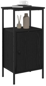 vidaXL Κομοδίνο Μαύρο Δρυς 41x31x80 εκ Επεξεργασμένο ξύλο