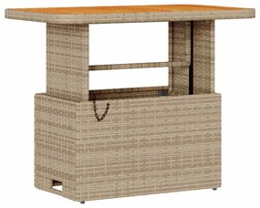 vidaXL Σέτ φαγητού για κήπο Μπεζ συνθετικό ρατάν