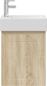 vidaXL Μονάδα μπάνιου με βρύση Sonoma Δρυς 45,5 x 25,5 x 84 εκ