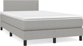 vidaXL Κρεβάτι Boxspring με Στρώμα &amp; LED Αν.Γκρι 120x190εκ. Υφασμάτινο
