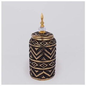 Βάζο Κεραμικό Μαύρο-Χρυσό 15x15x35.5cm 752-20356 Estheti-752-20356-Μαύρο-Χρυσό 752-20356
