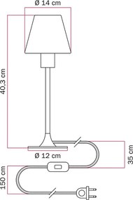 Επιτραπέζιο Πορτατίφ MAG-Y με Αμπαζούρ Impero Mini ⌀14 και Στρογγυλή Βάση Λευκό