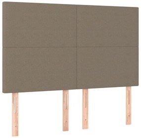 vidaXL Κρεβάτι Boxspring με Στρώμα Taupe 160x200 εκ. Υφασμάτινο
