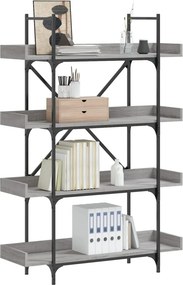 vidaXL Βιβλιοθήκη 4 Επιπέδων Γκρι Sonoma 100x33x145,5εκ. Επεξεργ. Ξύλο
