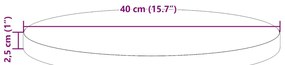 vidaXL Επιφάνεια Τραπεζιού Λευκή Ø40 x 2,5 εκ. από Μασίφ Ξύλο Πεύκου