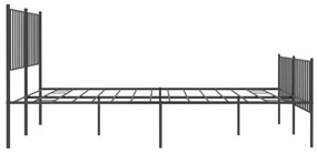 Πλαίσιο Κρεβατιού με Κεφαλάρι&amp;Ποδαρικό Μαύρο 120x190εκ. Μέταλλο - Μαύρο