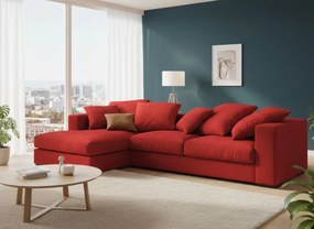 Γωνιακός καναπές Pilo-Προσαρμόσιμη-225φ 145β εκ.-Κόκκινο (Star4623)