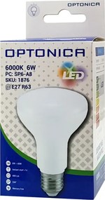 OPTONICA LED λάμπα R63 1876, 6W, 6000K, E27, 480lm