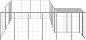 vidaXL Σπιτάκι Σκύλου Ασημί 10,89 μ² Ατσάλινο
