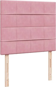 vidaXL Κρεβάτι Boxspring με Στρώμα Ροζ 120x190 εκ. Βελούδινο
