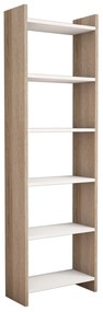 Βιβλιοθήκη Μελαμίνης Sonoma-Λευκό 48,5x22x160Υ Εκ.