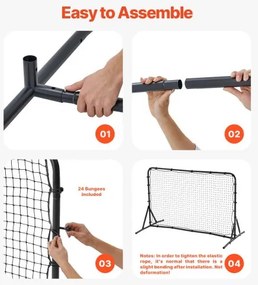 VEVOR 6x4FT Soccer Rebound Trainer Soccer Training Equipment Double-Sided Net