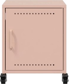 vidaXL Κομοδίνα 2 τεμ. Ροζ 36x39x43,5 εκ. από Χάλυβα