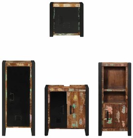 vidaXL Σετ Επίπλων Μπάνιου 4 pcs Πολύχρωμο Στερεό ανακτημένο ξύλο