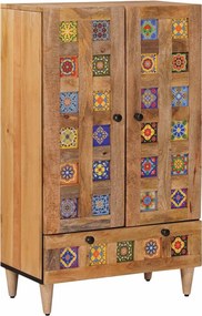 vidaXL Highboard Φυσικό 60 x 33,5 x 100 εκ. Στερεό ξύλο μάνγκο