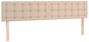 vidaXL Κεφαλάρι Κρεβατιού LED Καπουτσίνο 180x5x78/88 εκ. Συνθετ. Δέρμα