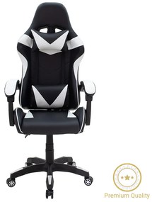 Καρέκλα γραφείου gaming Leoni pakoworld PU μαύρο-λευκό Model: 232-000005