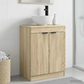 vidaXL Καθρέφτης μπάνιου με νιπτήρα Sonoma Δρυς 54 x 35 x 83 εκ