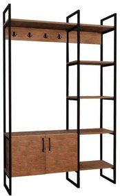 Έπιπλο Εισόδου Thoj 321-000061 120x34x180cm Οak-Black Μελαμίνη,Μέταλλο