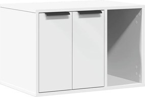 vidaXL Τουαλέτα Γάτας Περίφραξη Λευκό 60x40x40 εκ. Επεξεργασμ. Ξύλο