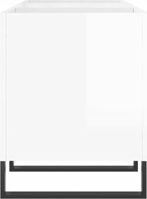 vidaXL Δισκοθήκη Γυαλιστερή Λευκή 121x38x48 εκ. από Επεξεργασμένο Ξύλο