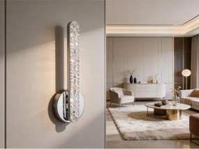 Stewehome Μοντέρνος χρωμιωμένος τοίχου απλίκα με κρύσταλλο ασημί