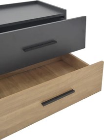 Κομοδίνο Sonlen pakoworld mdf σε sonoma-ανθρακί απόχρωση 60x40x44.5εκ