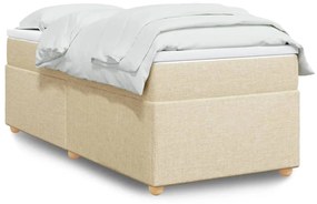 vidaXL Κρεβάτι Boxspring με Στρώμα Κρεμ 90x190 εκ.Υφασμάτινο