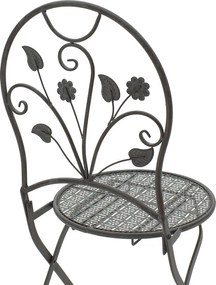 Τραπεζαρία Abriel pakoworld σετ 3τεμ μέταλλο ανθρακί antique