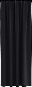 vidaXL Κουρτίνες Μαύρης Ύφανσης με Δαχτυλίδια 2 pcs Μαύρο