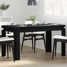 vidaXL Τραπέζι Τραπεζαρίας Μαύρο Δρυς 140x74,5x76 εκ. Φτιαγμένο από ξύλο