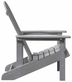 vidaXL Πολυθρόνα Adirondack ανοιχτό γκρι, 74x82x91 εκ. HDPE