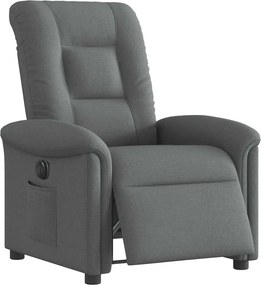 vidaXL Πολυθρόνα Ανακλινόμενη Ηλεκτρική Σκούρο Γκρι Υφασμάτινη