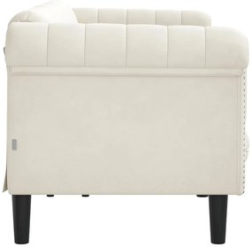 vidaXL Καναπές Τριθέσιος Κρεμ Βελούδινος