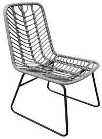 Καρέκλα Κήπου ArteLibre OSASCO Γκρι/Μαύρο Μέταλλο/Rattan 63x47x87cm