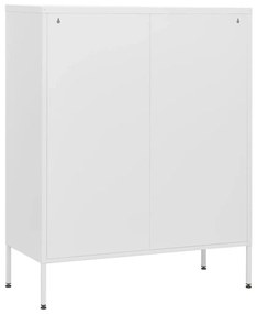 vidaXL Συρταριέρα Λευκό 80 x 35 x 101,5 εκ. από Ατσάλι