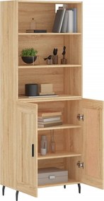 vidaXL Ντουλάπι Sonoma δρυς 69,5 x 34 x 180 εκ. από Επεξεργασμένο Ξύλο
