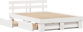 vidaXL Σκελετός Κρεβατιού Λευκό 160 x 200 cm Στερεά ξυλεία πεύκου