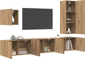 vidaXL Μονάδα Τοίχου Τηλεόρασης 5 pcs Artisan Oak Επεξεργασμένο ξύλο