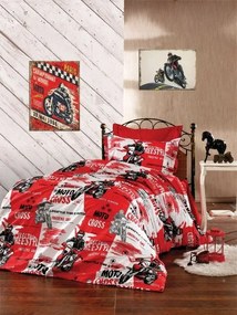 Παπλωματοθήκη Polycotton Μονή 160x240εκ. Motocross 288 Red DimCol