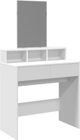 vidaXL Μπουντουάρ με Καθρέφτη Λευκό 80x41x144,5 εκ.