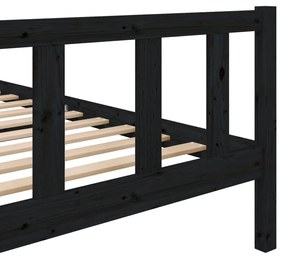 vidaXL Πλαίσιο Κρεβατιού Μαύρο 140 x 190 εκ. από Μασίφ Ξύλο