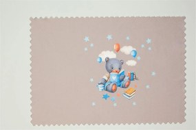 Σουπλά Φαγητού bebe Studying Bear 40 35 X 50 Μπεζ-Καφέ Υφασμάτινο - DIMcol