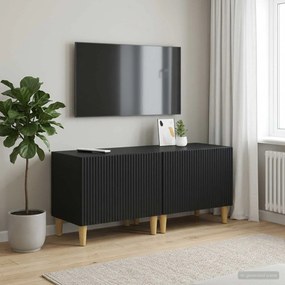 vidaXL Ντουλάπι TV Μαύρο Επεξεργασμένο Ξύλο
