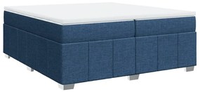 Κρεβάτι Boxspring με Στρώμα Μπλε 200x200 εκ. Υφασμάτινο - Μπλε