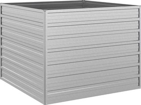 vidaXL Ζαρντινιέρα Υπερυψωμένη Ασημί 100x100x77 εκ. Γαλβανισμ. Χάλυβας