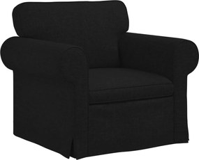 vidaXL Καναπές 120cm 2 pcs Μαύρο Μέταλλο