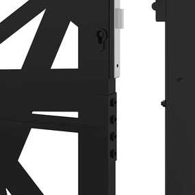 Πύλη κήπου Μαύρη 105x205 cm Ατσάλινη ελαφριά σχεδίαση - Μαύρο