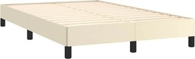 vidaXL Πλαίσιο Κρεβατιού χωρίς στρώμα Κρεμ 120x190 εκ.Συνθ. Δέρμα